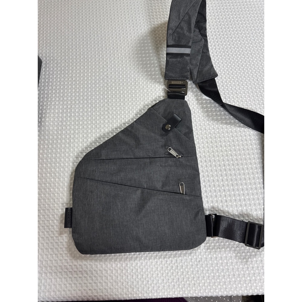 Wander+ Sling Bag Anti-Theft Charcoal Gray Polyester NWOT